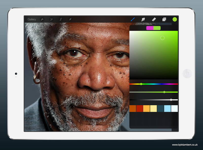 Portret Morgan Freeman ipad