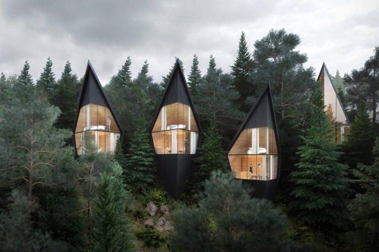 domki na drzewie w Dolomitach