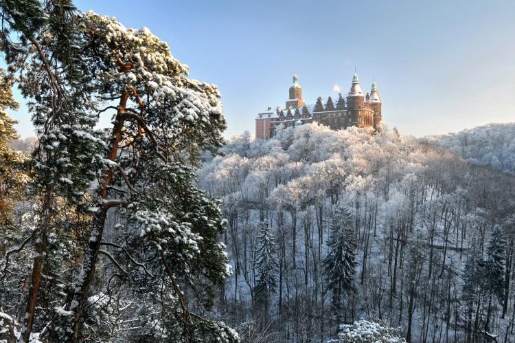 Zamek Książ zimą