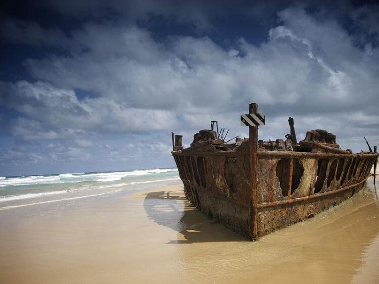 Wrak statku S.S. Maheno na Fraser Island