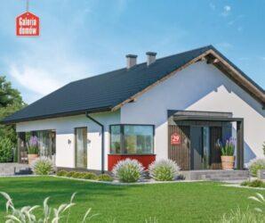 Projekty domów parterowych na wąską działkę. Rozwiązanie w kolorach Pastelowych.